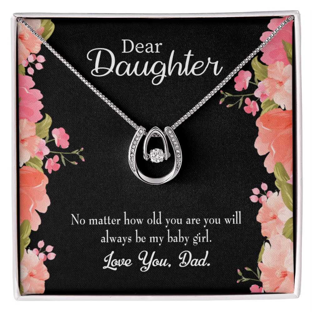 Always Loved, Forever Cherished from Dad Lucky Horseshoe Necklace Standard Box